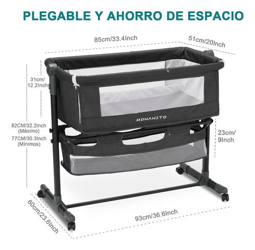 Foto 3 pulgar | Cuna con Ruedas para Bebé