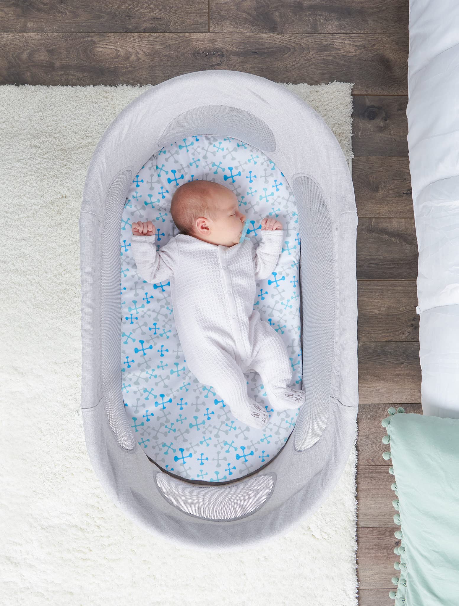 Foto 3 pulgar | Cuna Infantil Regalo Baby Basics™ Portátil Gris Con Relleno Acolchado - Venta Internacional.