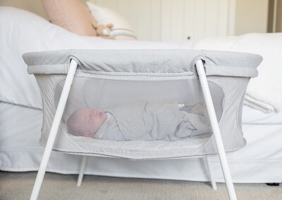 Foto 3 | Cuna Infantil Regalo Baby Basics™ Portátil Gris Con Relleno Acolchado - Venta Internacional.