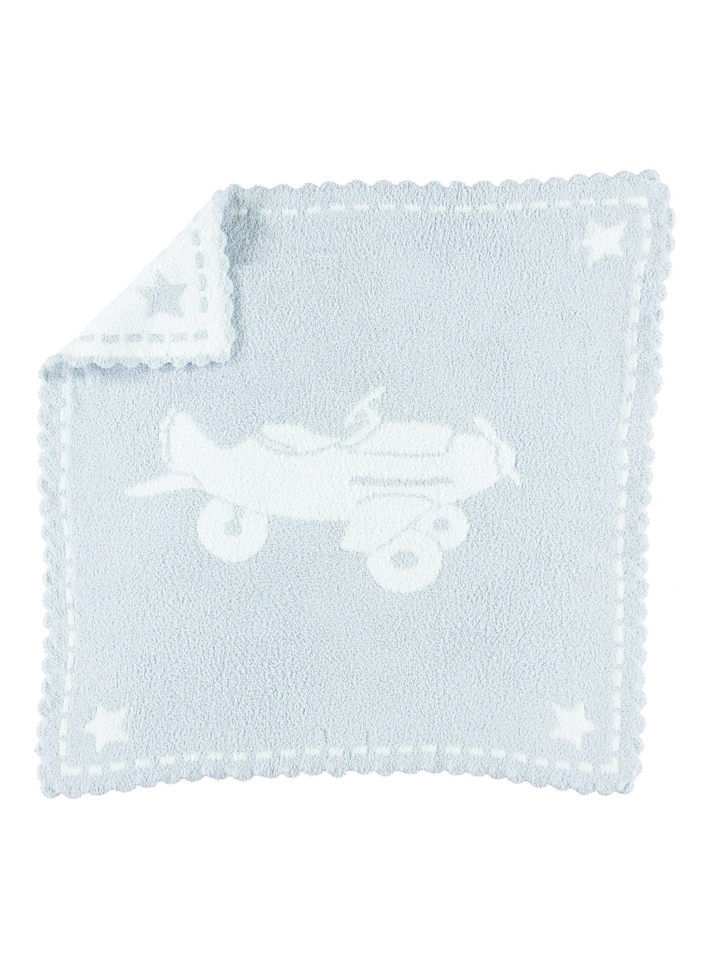 Foto 1 | Manta De Recepción Para Bebés Barefoot Dreams Cozychic Azul Y Blanco - Venta Internacional.