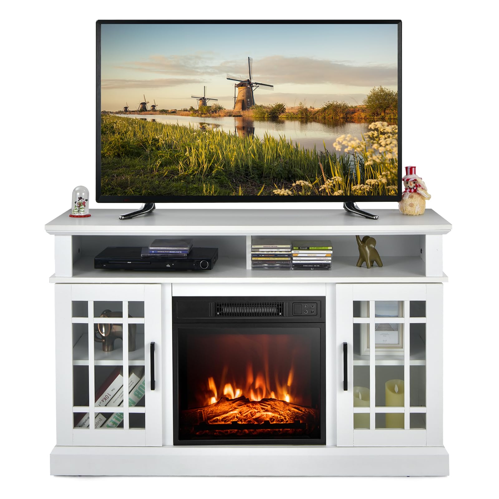 Foto 2 pulgar | Soporte De Tv Con Chimenea Costway Electric Para Televisores De Hasta 55 Pulgadas, Color Blanco - Venta Internacional.