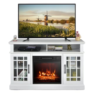 Foto 1 | Soporte De Tv Con Chimenea Costway Electric Para Televisores De Hasta 55 Pulgadas, Color Blanco - Venta Internacional.
