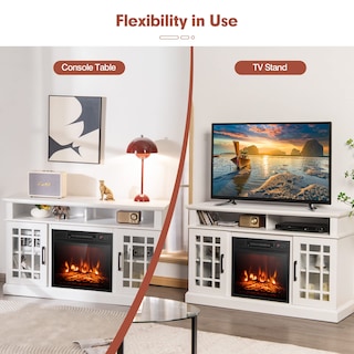 Foto 3 | Soporte De Tv Con Chimenea Costway Electric Para Televisores De Hasta 55 Pulgadas, Color Blanco - Venta Internacional.