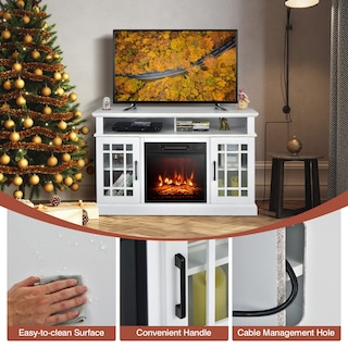 Foto 4 | Soporte De Tv Con Chimenea Costway Electric Para Televisores De Hasta 55 Pulgadas, Color Blanco - Venta Internacional.