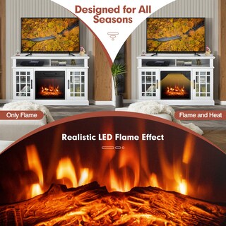 Foto 5 | Soporte De Tv Con Chimenea Costway Electric Para Televisores De Hasta 55 Pulgadas, Color Blanco - Venta Internacional.