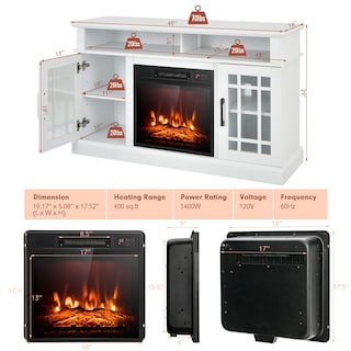Foto 6 | Soporte De Tv Con Chimenea Costway Electric Para Televisores De Hasta 55 Pulgadas, Color Blanco - Venta Internacional.