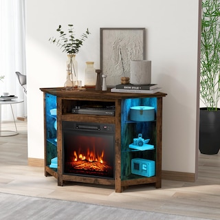 Foto 2 | Soporte De Esquina Para Tv Con Chimenea Eléctrica Costway De Hasta 50 Pulgadas - Venta Internacional.