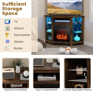 Foto 4 | Soporte De Esquina Para Tv Con Chimenea Eléctrica Costway De Hasta 50 Pulgadas - Venta Internacional.