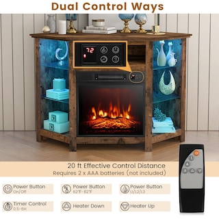 Foto 5 | Soporte De Esquina Para Tv Con Chimenea Eléctrica Costway De Hasta 50 Pulgadas - Venta Internacional.