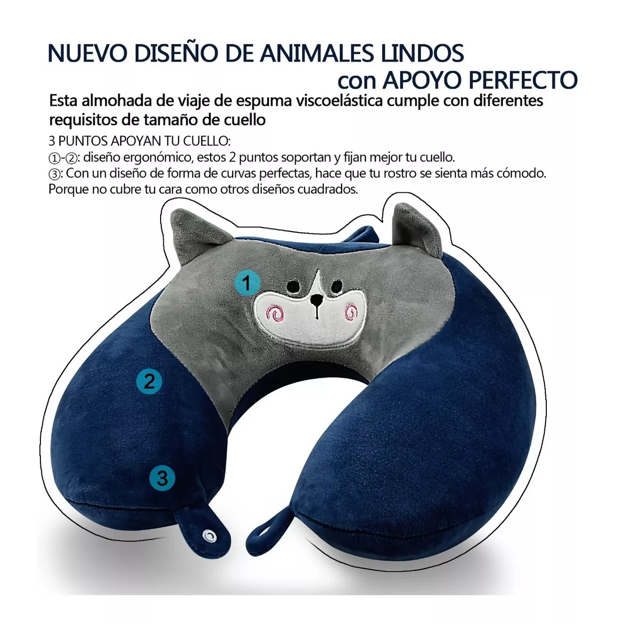 Foto 4 pulgar | Almohada de Viaje BELUG color Azul Marino para Avión Autobús y Uso Doméstico