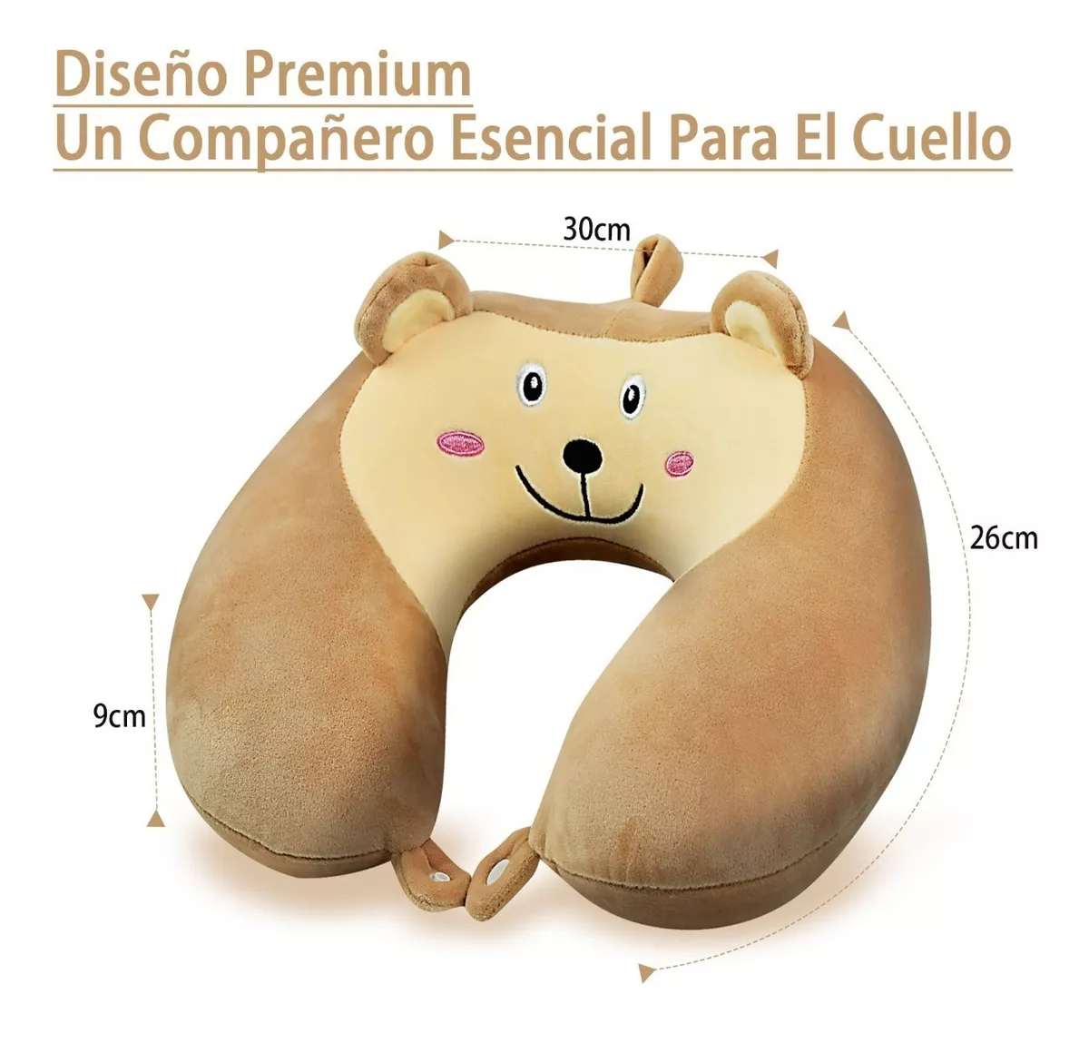 Foto 3 pulgar | Almohada para Cuello BELUG Forma de U Dibujos Animados Café