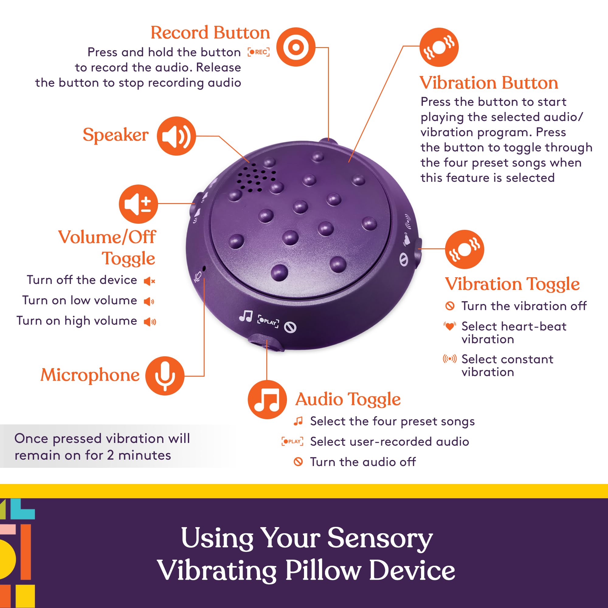 Foto 4 pulgar | Suministros Especiales De Almohadas Sensoriales Vibratorias Para Niños Y Adultos - Venta Internacional.