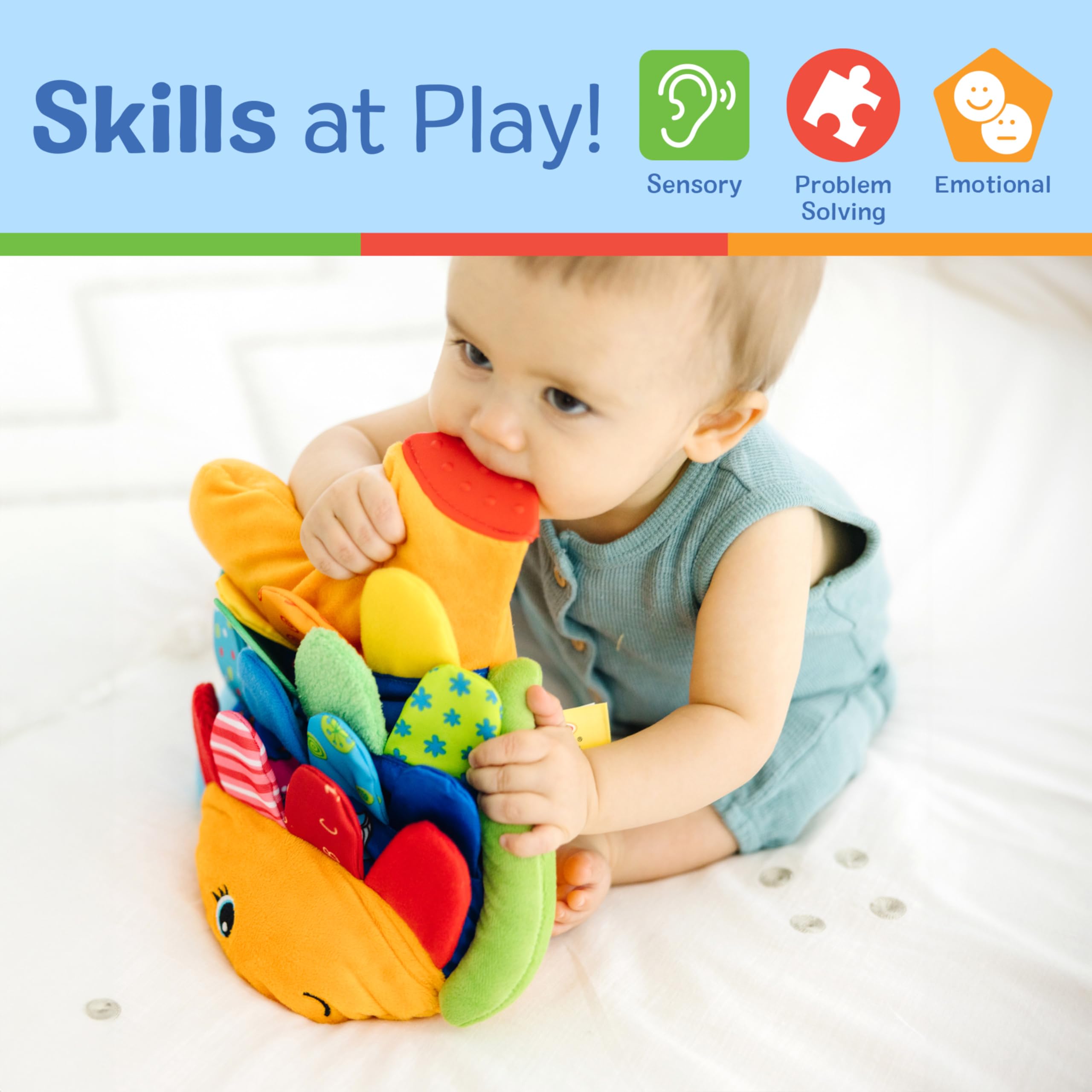 Foto 6 pulgar | Peluche Para Bebés Melissa & Doug Flip Fish Sensory Tummy Time - Venta Internacional.
