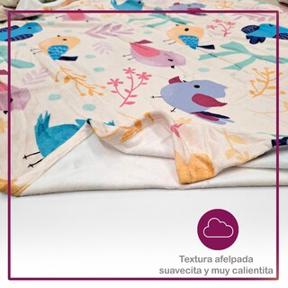 Foto 4 | Cobija Afelpada Beikia Pájaros