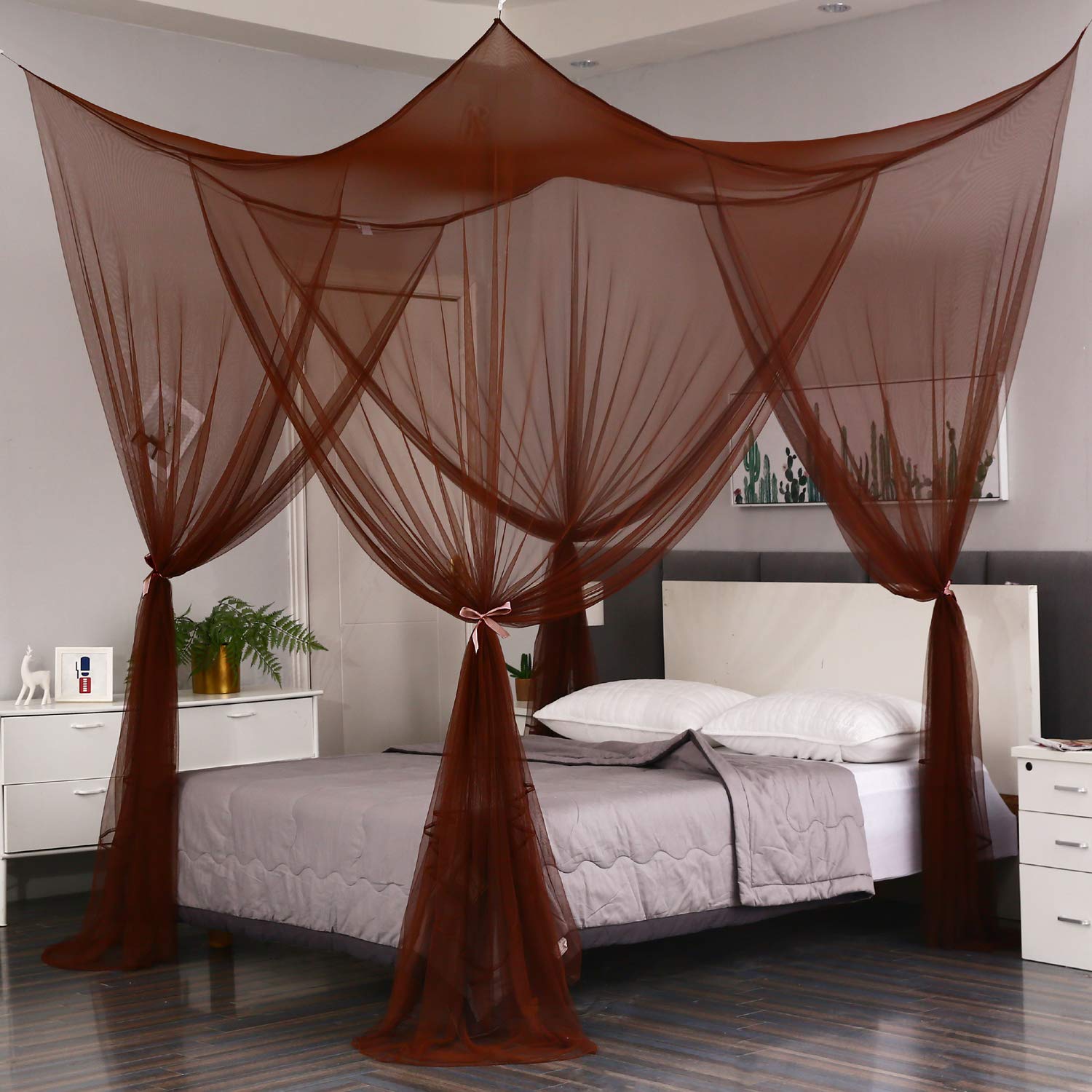 Foto 2 | Cortinas De Cama Con Dosel Mengersi, Elegantes, Tamaño Queen Queen Size - Venta Internacional.