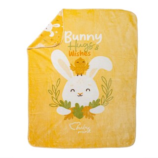 Foto 2 | Cobertor Doble Vista Baby Mink Bm33b Amarillo Deseos (100x 80 Cm)