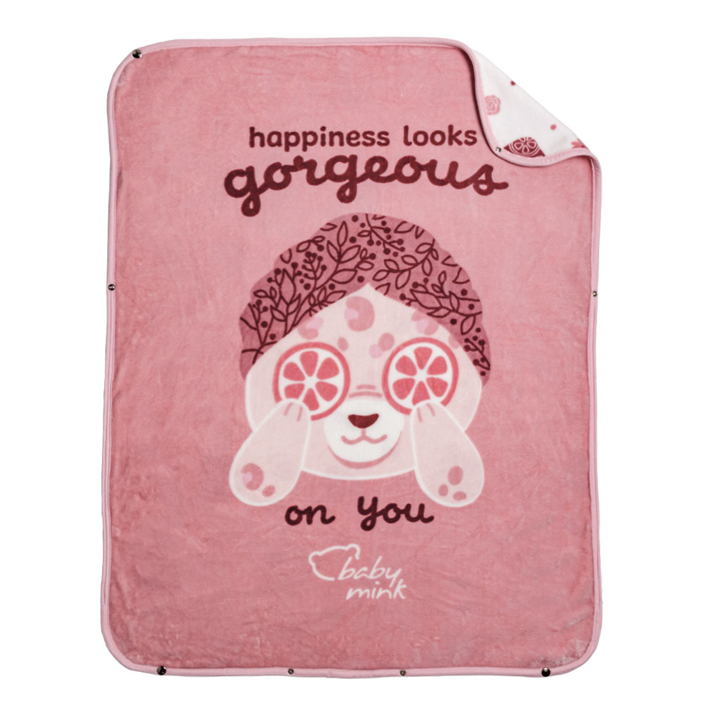 Foto 2 pulgar | Cobertor 3 En 1 Baby Bag Baby Mink Bm35b Rosa Happy Look (100x 80 Cm)