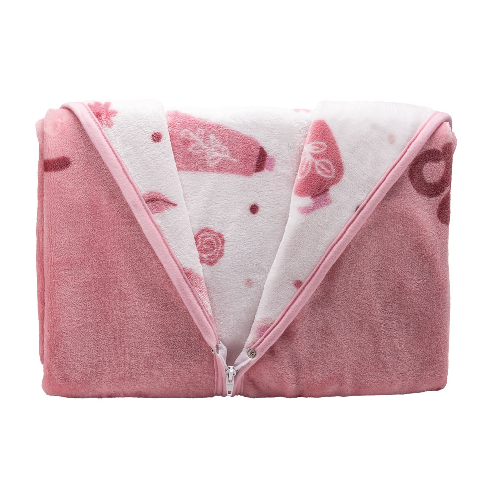Foto 4 pulgar | Cobertor 3 En 1 Baby Bag Baby Mink Bm35b Rosa Happy Look (100x 80 Cm)