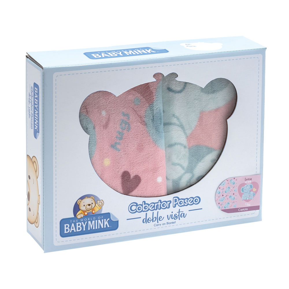 Foto 2 pulgar | Cobertor Doble Vista Baby Mink Bm33b Rosa Caricia (100x 80 Cm)