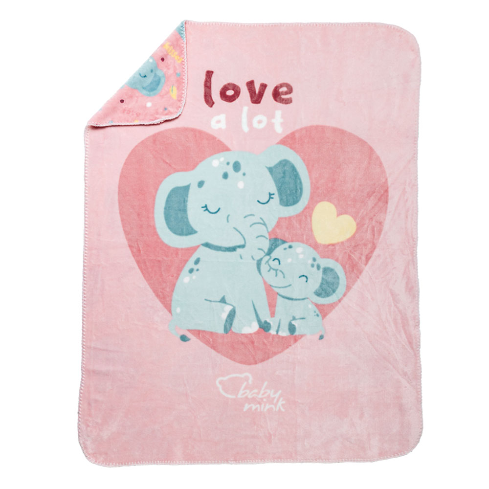 Foto 3 pulgar | Cobertor Doble Vista Baby Mink Bm33b Rosa Caricia (100x 80 Cm)
