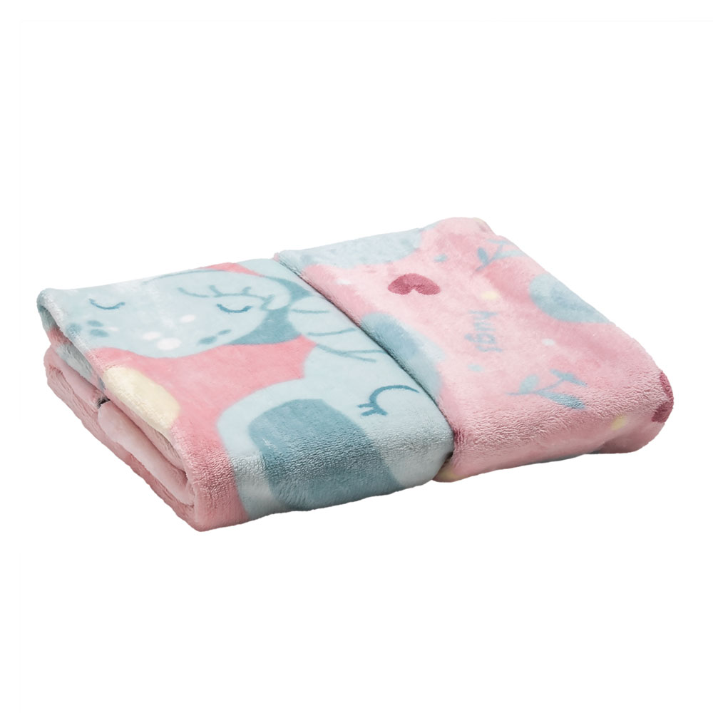 Foto 5 pulgar | Cobertor Doble Vista Baby Mink Bm33b Rosa Caricia (100x 80 Cm)