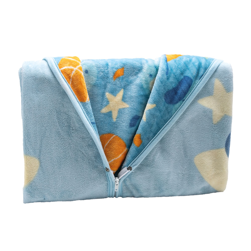 Foto 3 pulgar | Cobertor 3 En 1 Baby Bag Baby Mink Bm35b Azul Ganador (100x 80 Cm)