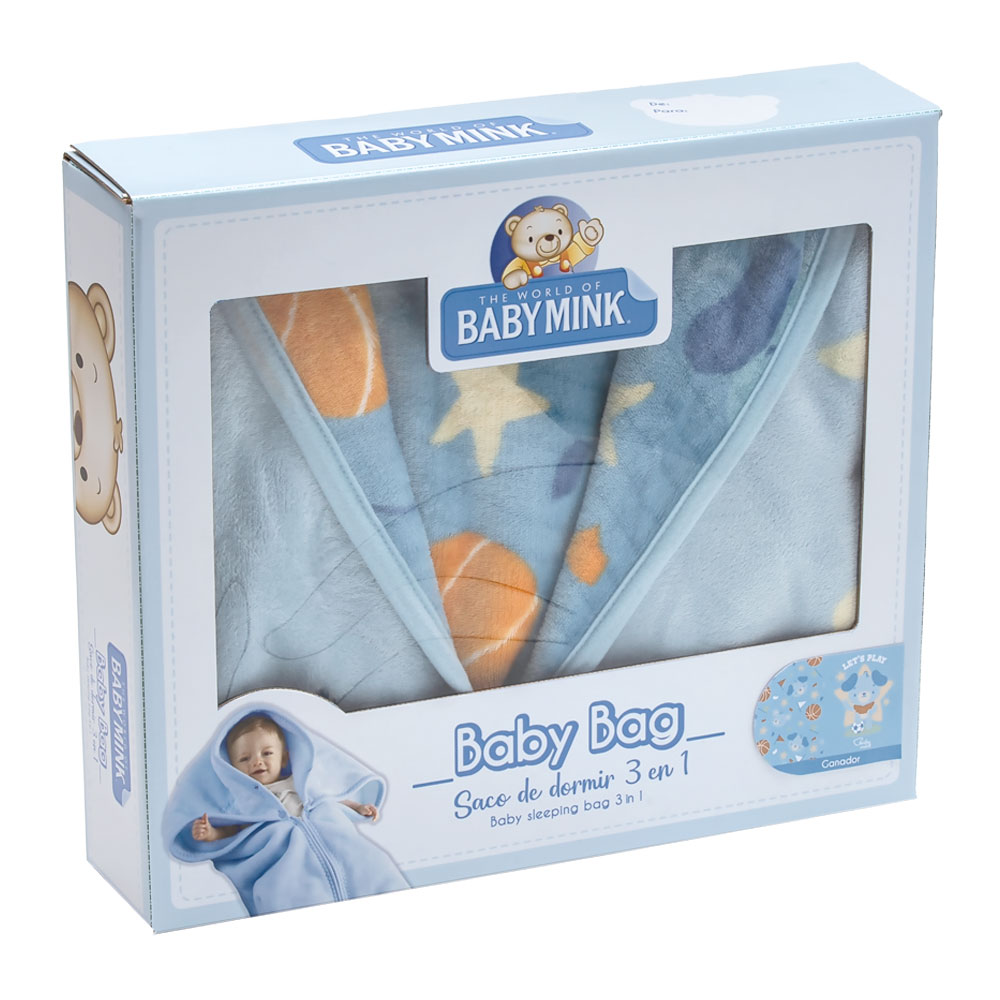 Foto 5 pulgar | Cobertor 3 En 1 Baby Bag Baby Mink Bm35b Azul Ganador (100x 80 Cm)
