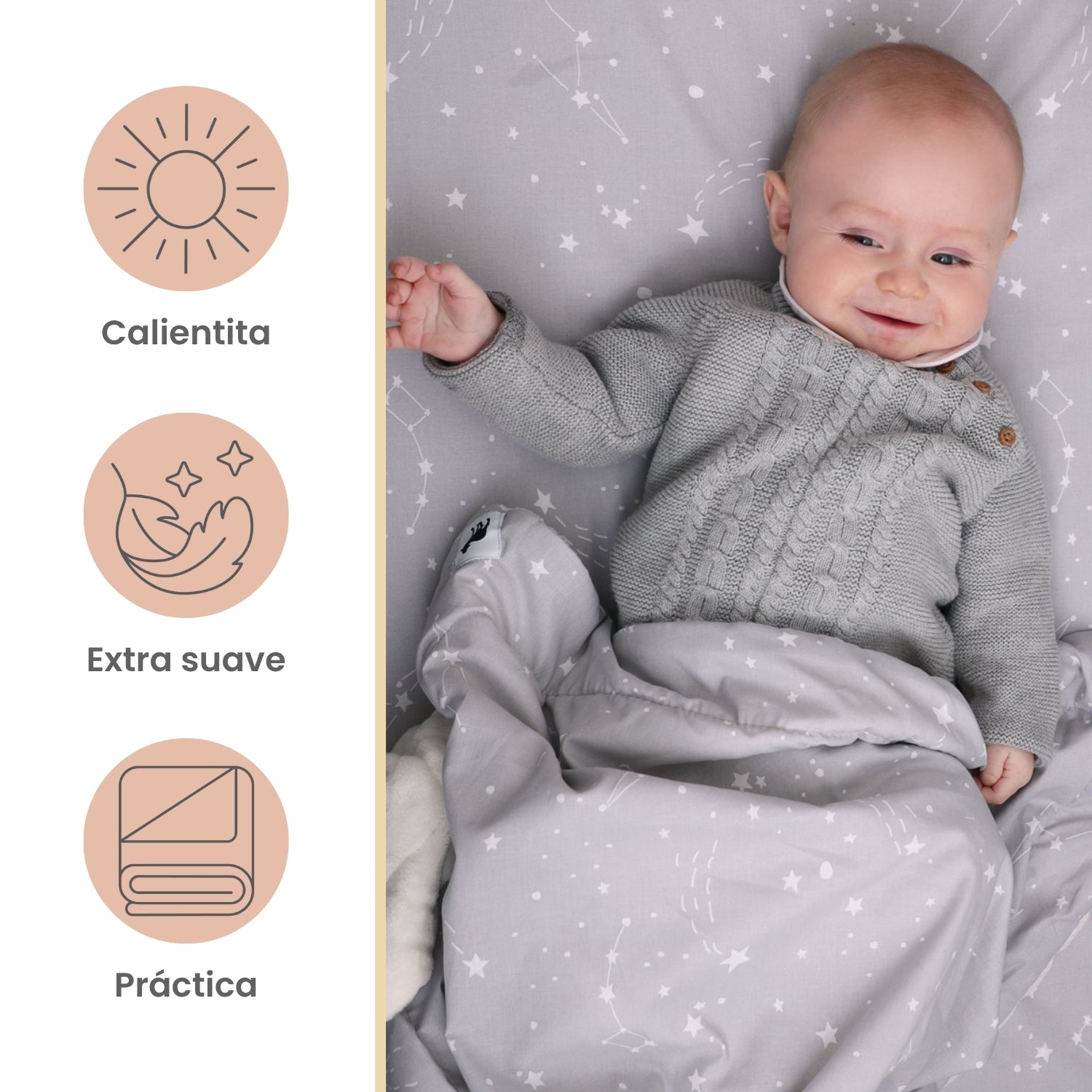 Foto 3 pulgar | Cobija Nap Constelaciones Para Bebé Ideal Para Cuna
