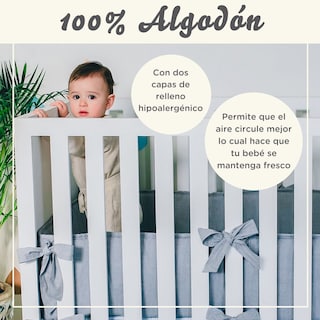 Foto 3 | Bumper Nap para Cuna 70x130cm - Blanco Gris