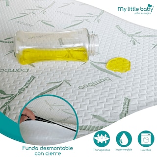 Foto 4 | Protector De Cuna 70 X 100 (cuna De Viaje) Cubrecolchón Impermeable Para Colchón Cuna De Bebé |100% Bambú Transpirable