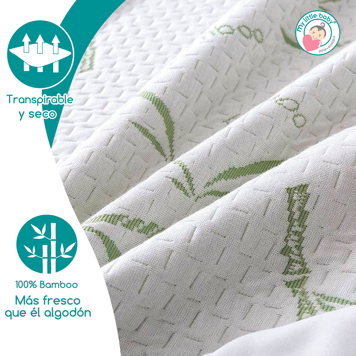 Foto 6 pulgar | Protector de Cuna 70 x 130 Impermeable 100% Bambú Transpirable 18 Certificaciones