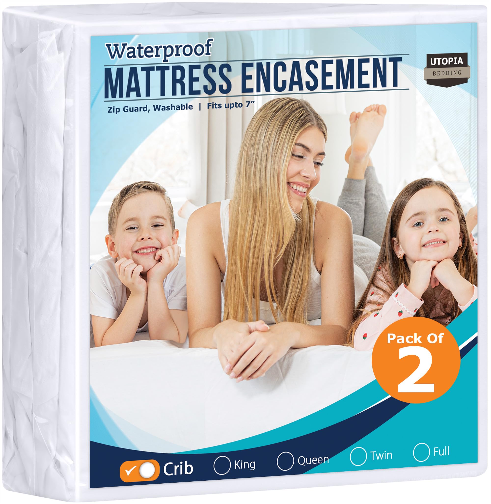 Foto 2 pulgar | Mattress Encasement Utopia, Ropa De Cama Para Cuna, Impermeable, Paquete De 2 - Venta Internacional.