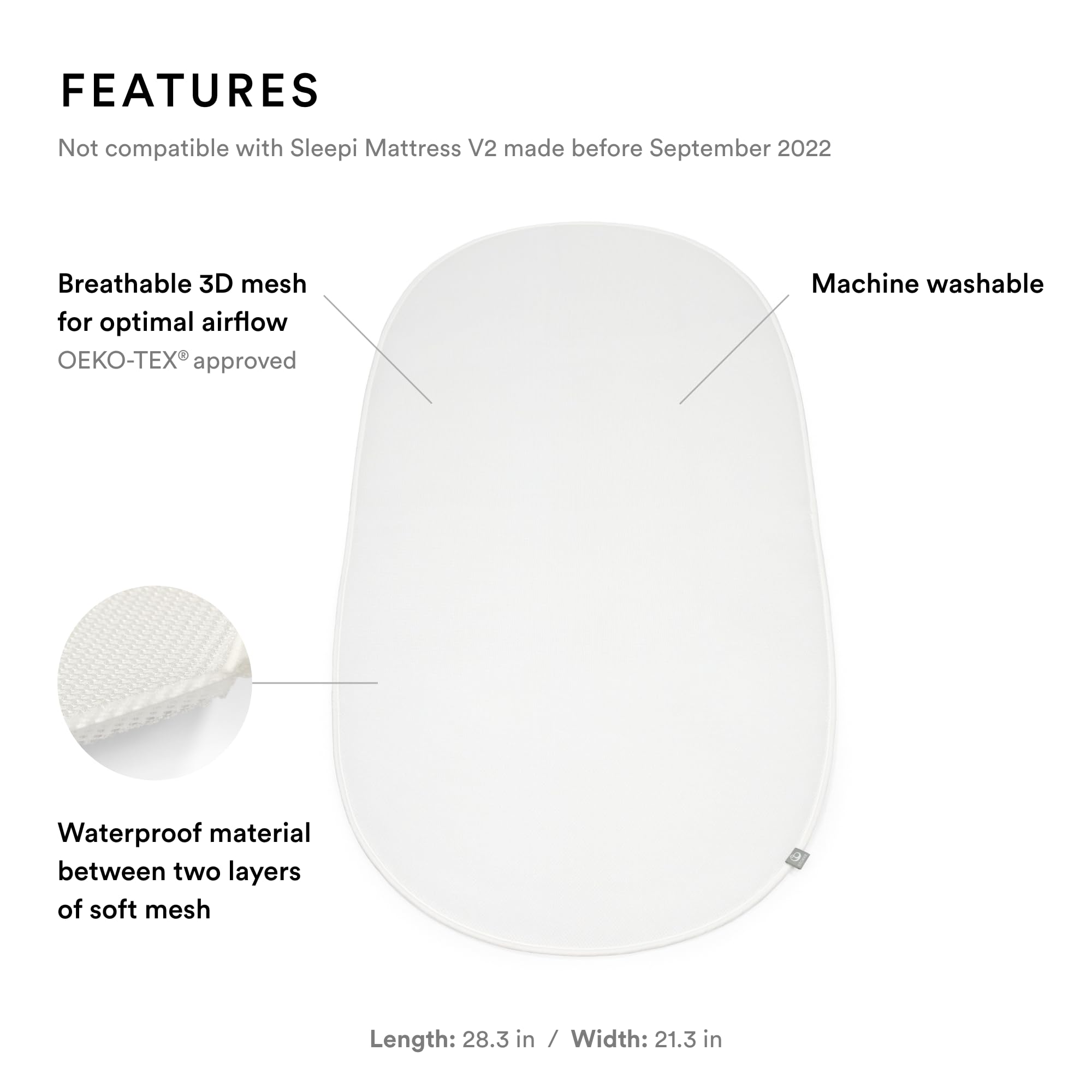 Foto 2 | Lámina Protectora Stokke Sleepi White Para Colchón Sleepi Ovalado - Venta Internacional.