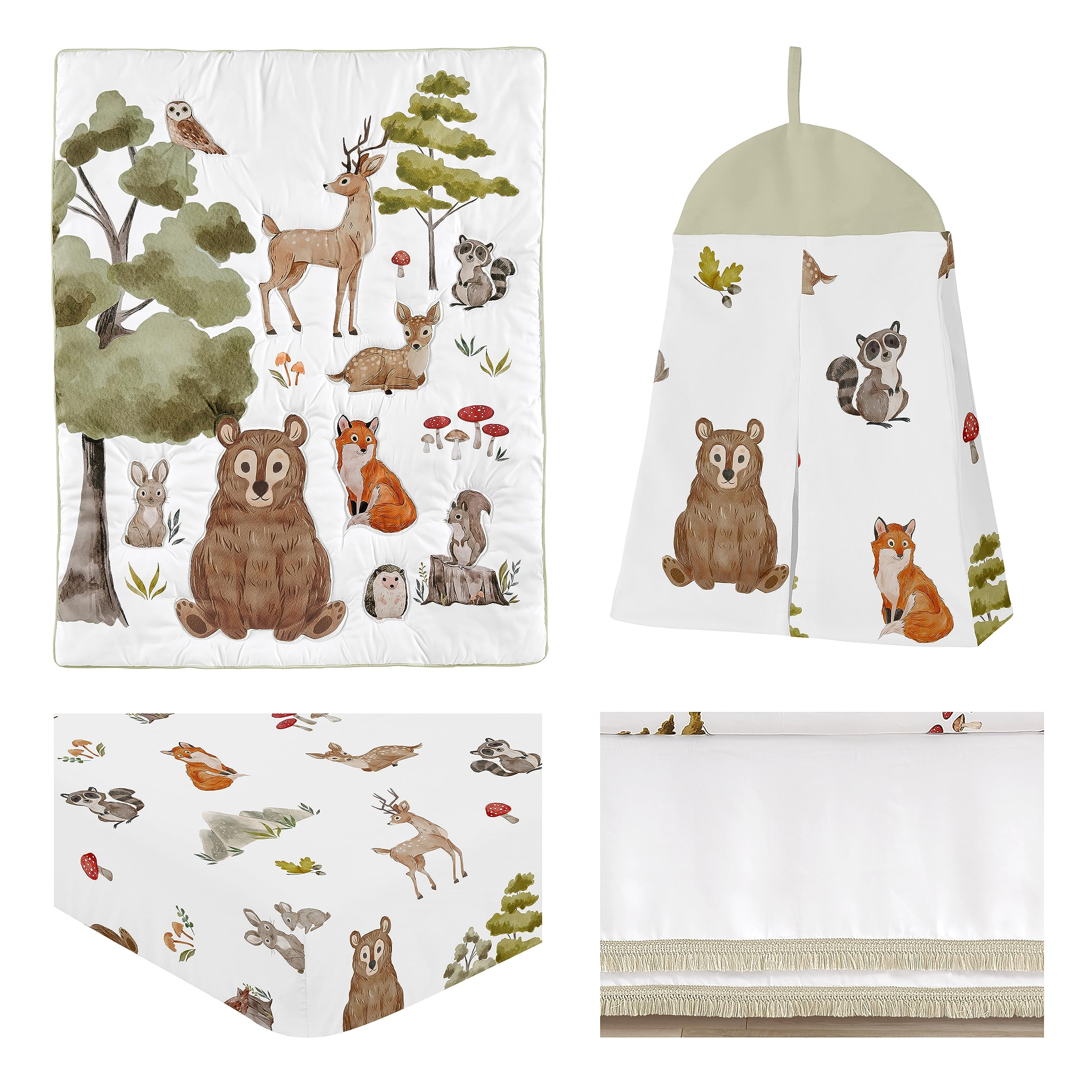 Foto 2 | Juego De Ropa De Cama Para Cuna Sweet Jojo Designs Woodland Forest Animals - Venta Internacional.