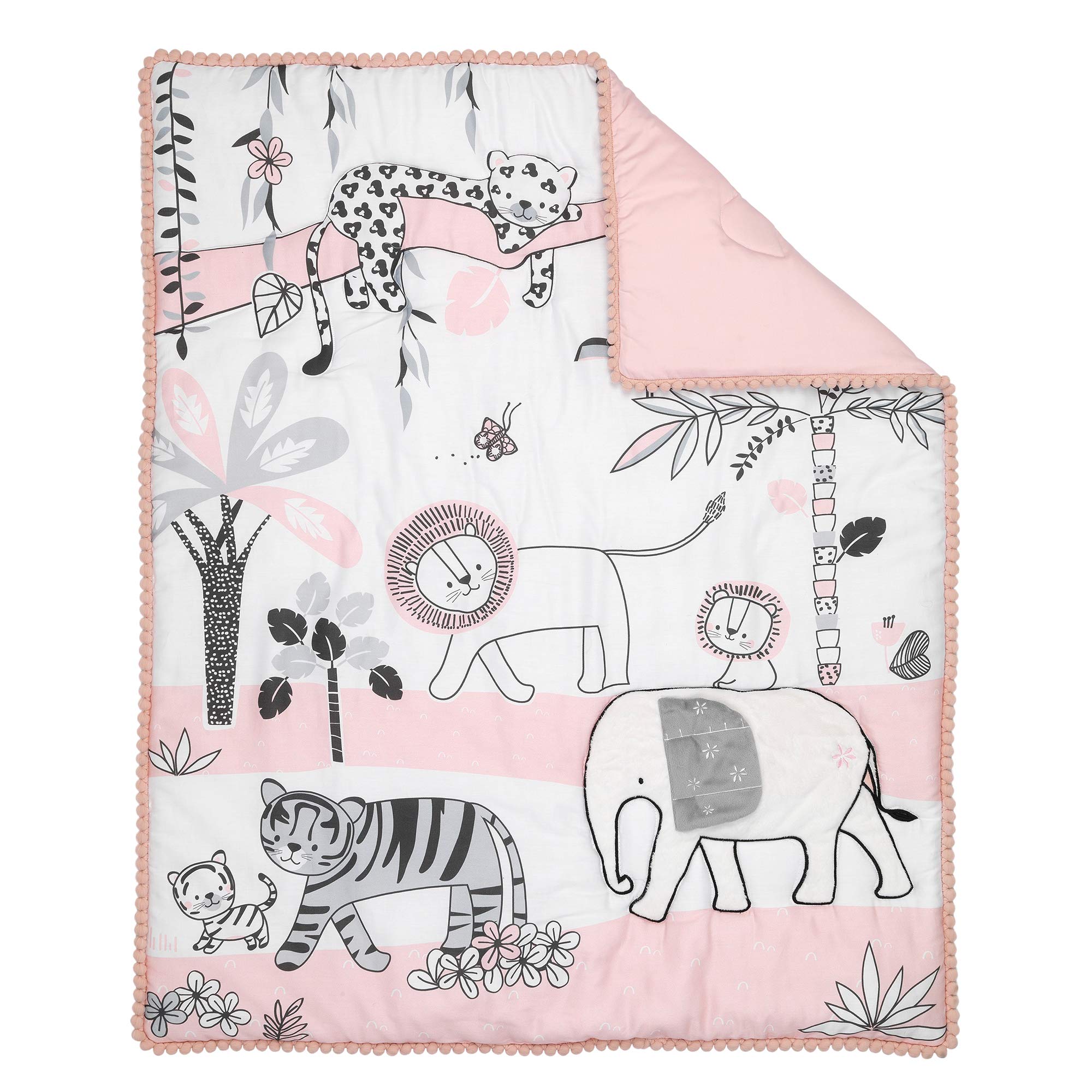 Foto 4 pulgar | Sets para Cuna Lambs & Ivy Happy Jungle Pink White Safari - Venta Internacional