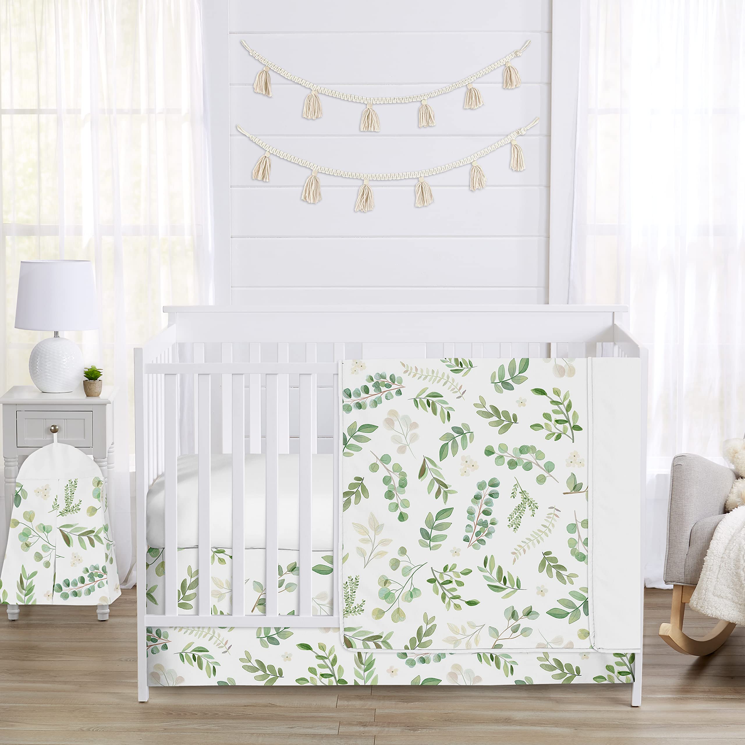 Juego De Ropa De Cama Para Cuna Sweet Jojo Designs Floral Leaf, 4 Piezas - Venta Internacional.