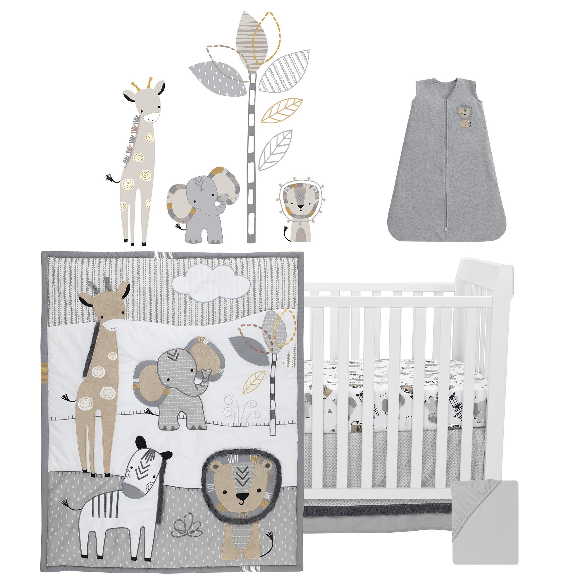 Foto 2 | Juego De Ropa De Cama Para Cuna Lambs & Ivy Jungle Safari, 6 Piezas, Unisex - Venta Internacional.