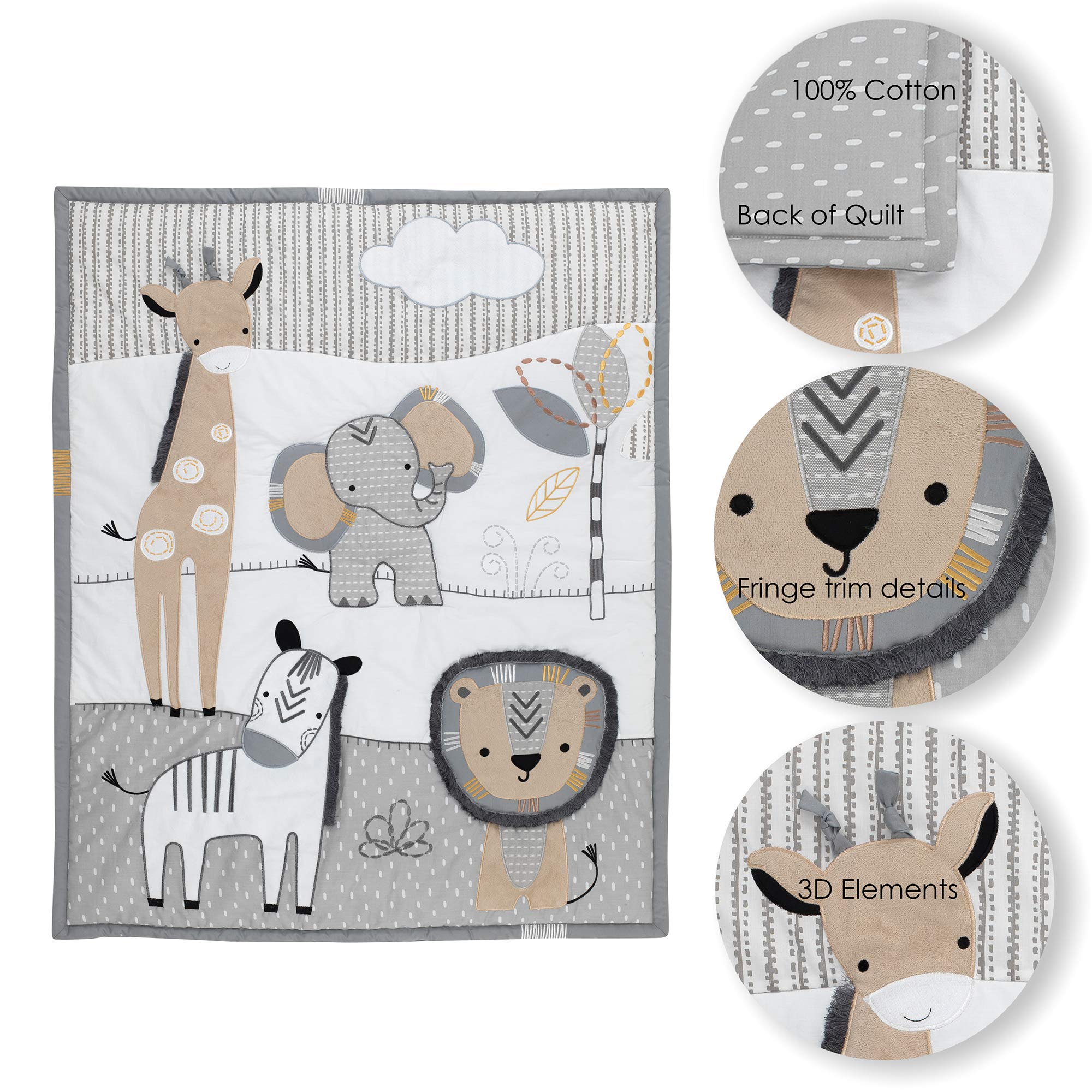 Foto 5 pulgar | Juego De Ropa De Cama Para Cuna Lambs & Ivy Jungle Safari, 6 Piezas, Unisex - Venta Internacional.