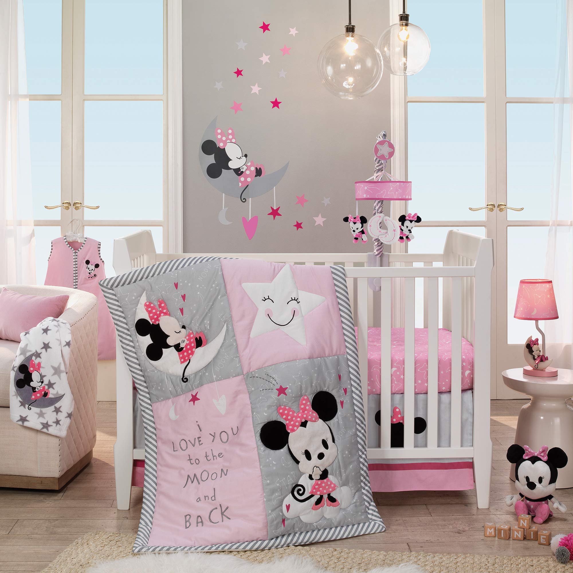 Foto 2 | Juego De Ropa De Cama Para Cuna Lambs & Ivy Disney Baby Minnie Mouse, Rosa - Venta Internacional.
