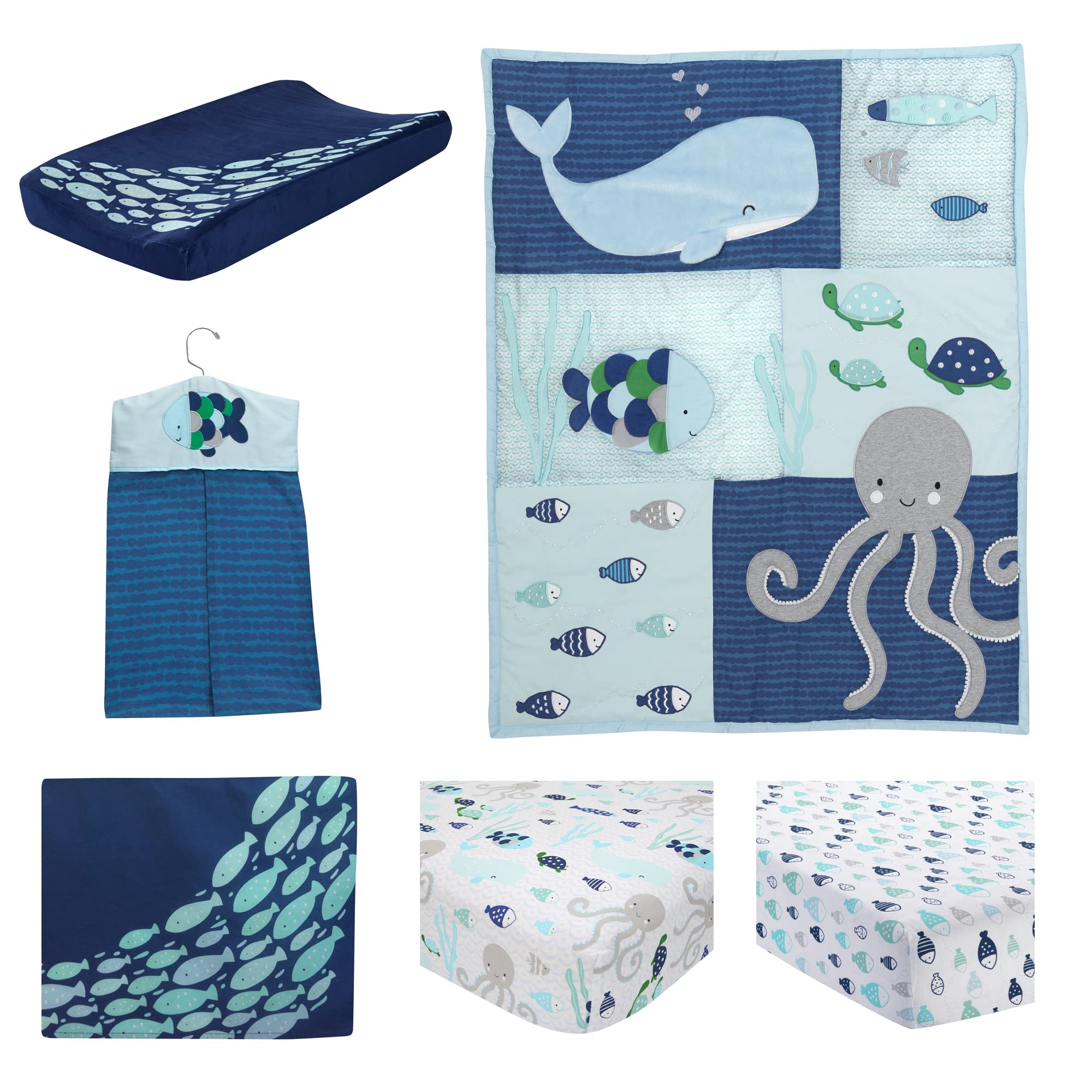 Foto 3 pulgar | Juego De Ropa De Cama Para Cuna Lambs & Ivy Oceania, 6 Piezas, Blue Ocean - Venta Internacional.