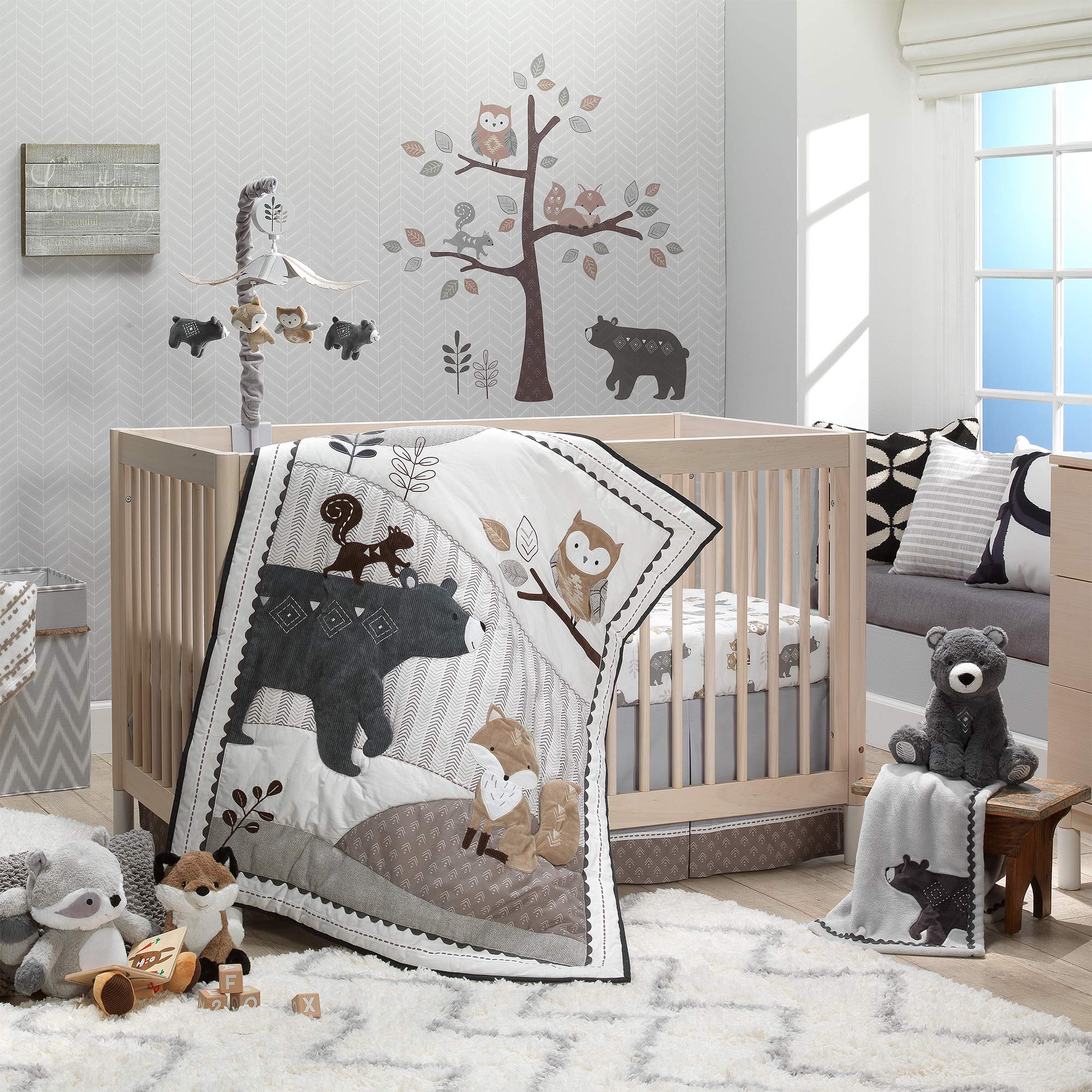 Juego De Ropa De Cama Para Cuna Lambs & Ivy Woodland Forest Animal, 5 Piezas - Venta Internacional.