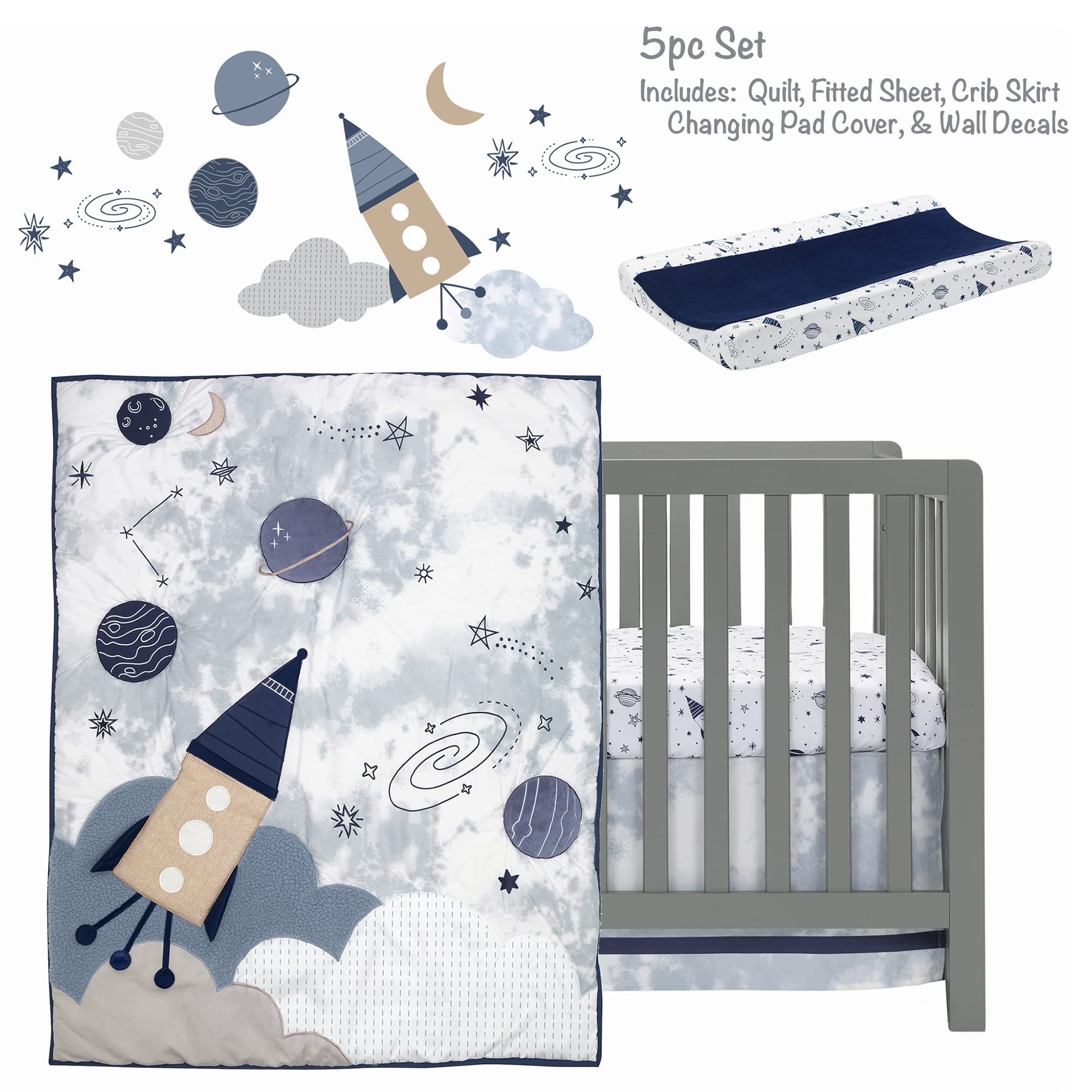 Set para Cuna Lambs & Ivy Sky Rocket 5 Piezas - Venta Internacional