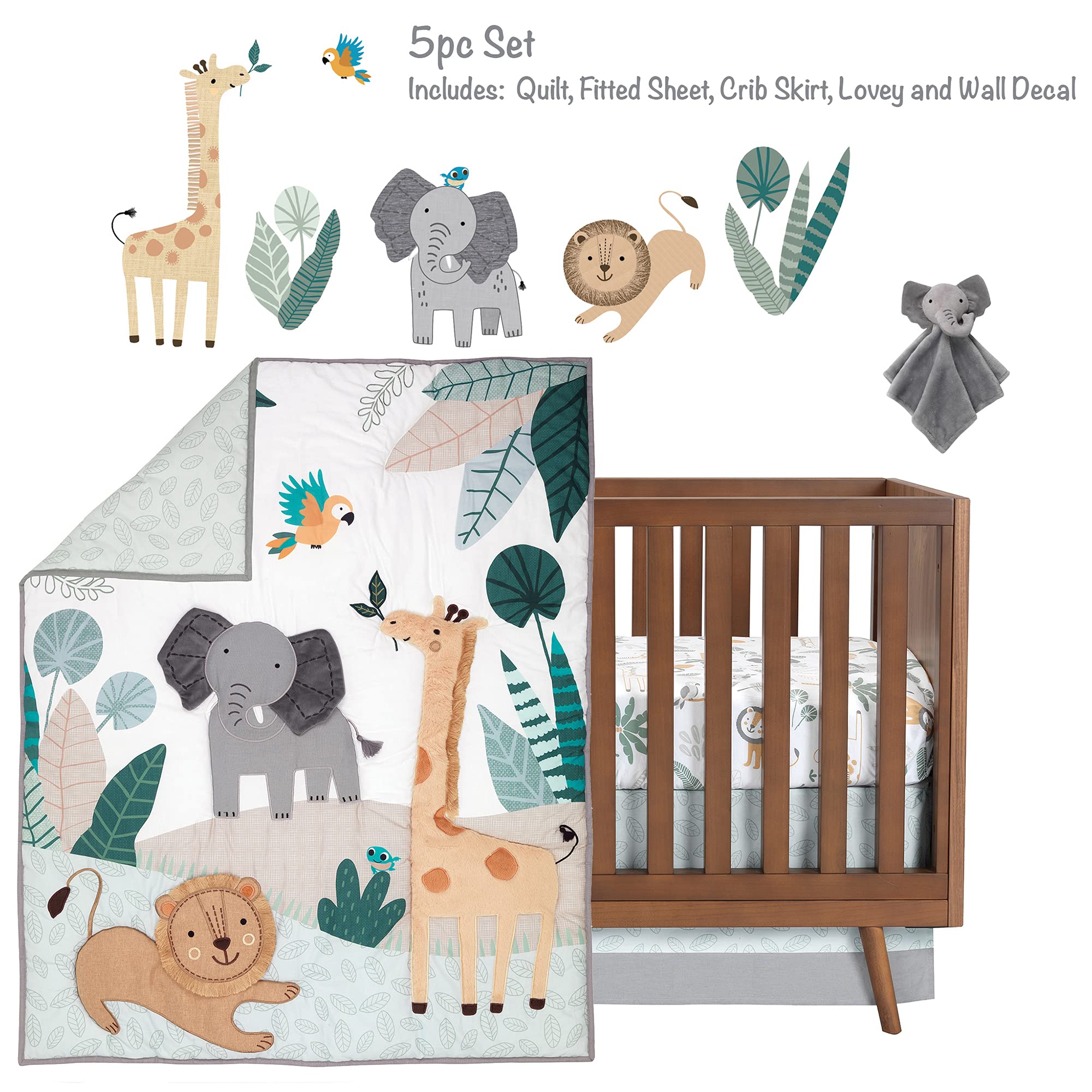Set para Cuna Lambs & Ivy Jungle Friends 5 Piezas - Venta Internacional