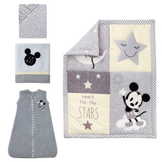 Foto 1 | Juego De Ropa De Cama Para Cuna Lambs & Ivy Mickey Mouse, 4 Piezas, Gris - Venta Internacional.