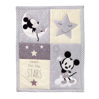 Foto 4 | Juego De Ropa De Cama Para Cuna Lambs & Ivy Mickey Mouse, 4 Piezas, Gris - Venta Internacional.