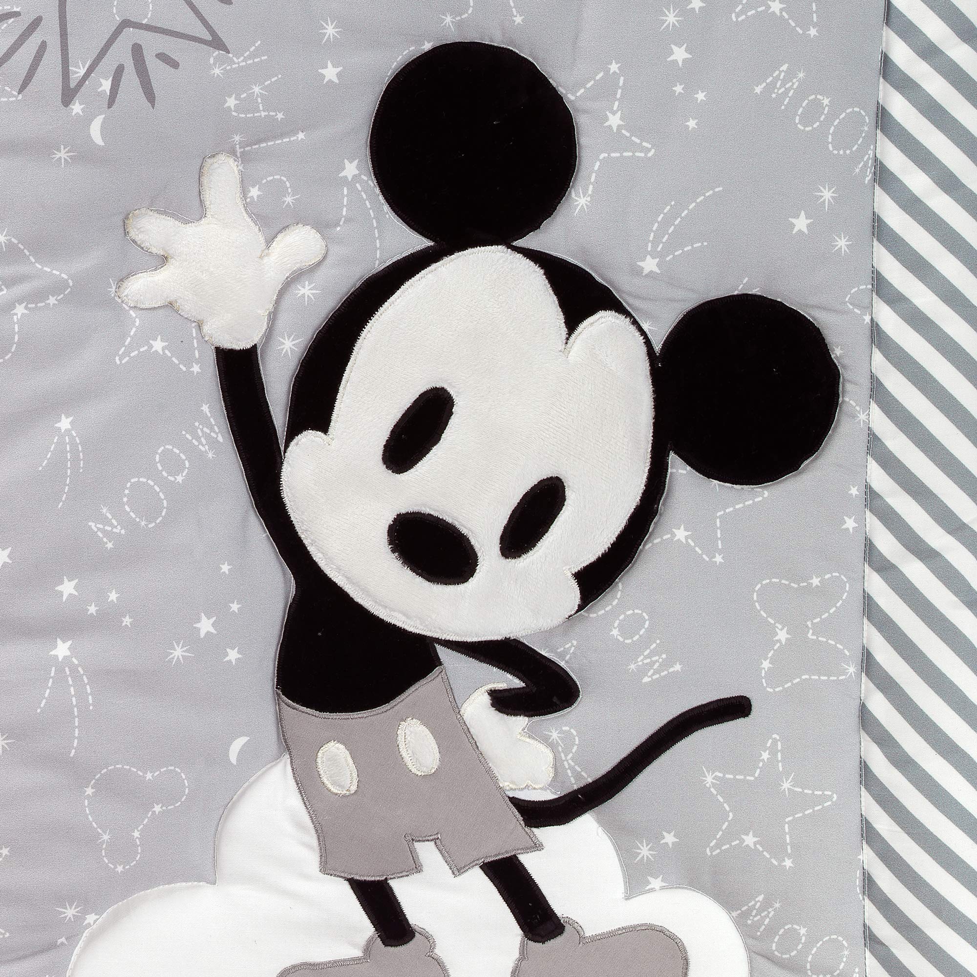 Foto 6 pulgar | Juego De Ropa De Cama Para Cuna Lambs & Ivy Mickey Mouse, 4 Piezas, Gris - Venta Internacional.