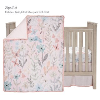 Foto 1 | Set para Cuna Lambs & Ivy Baby Blooms 3 Piezas Estampado Floral Rosa - Venta Internacional
