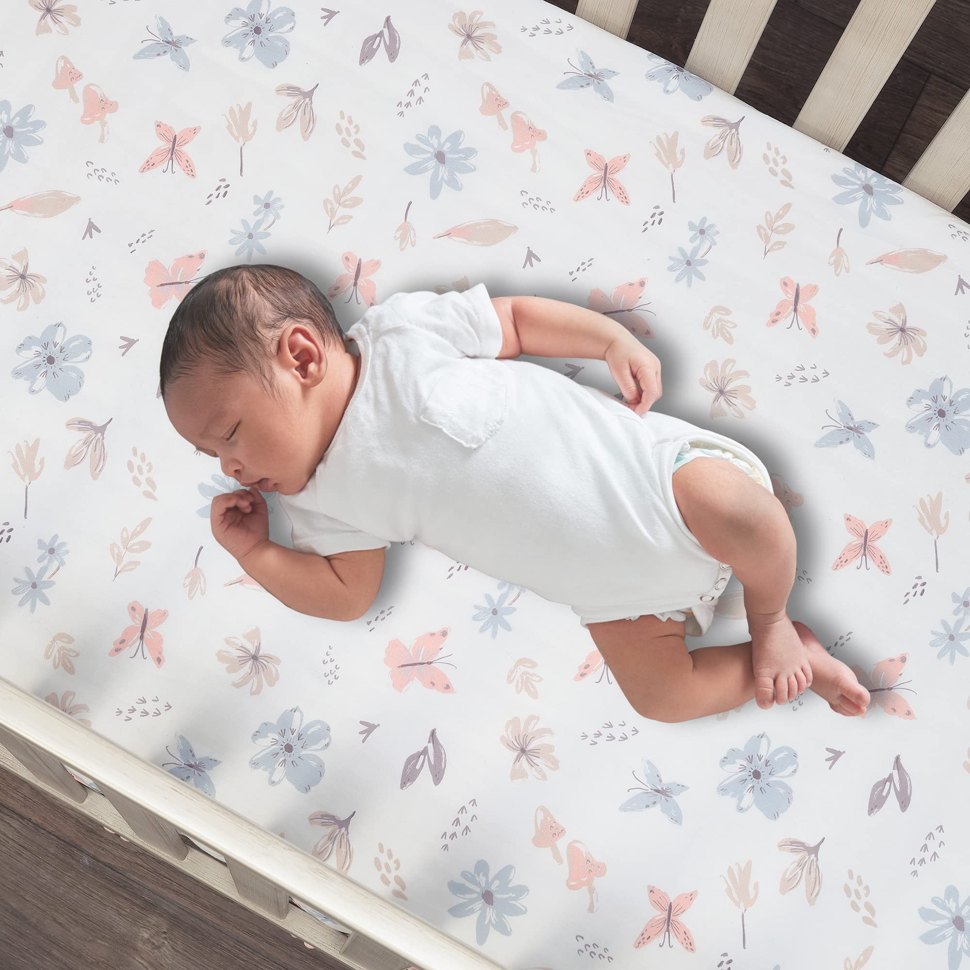 Foto 6 | Set para Cuna Lambs & Ivy Baby Blooms 3 Piezas Estampado Floral Rosa - Venta Internacional