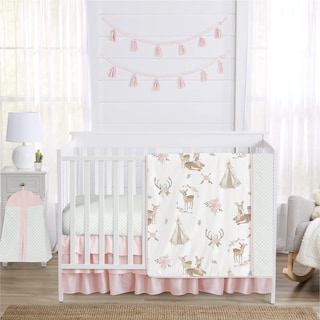 Foto 1 | Juego De Ropa De Cama Para Cuna Sweet Jojo Designs Blush Pink Woodland, 4 Piezas - Venta Internacional.