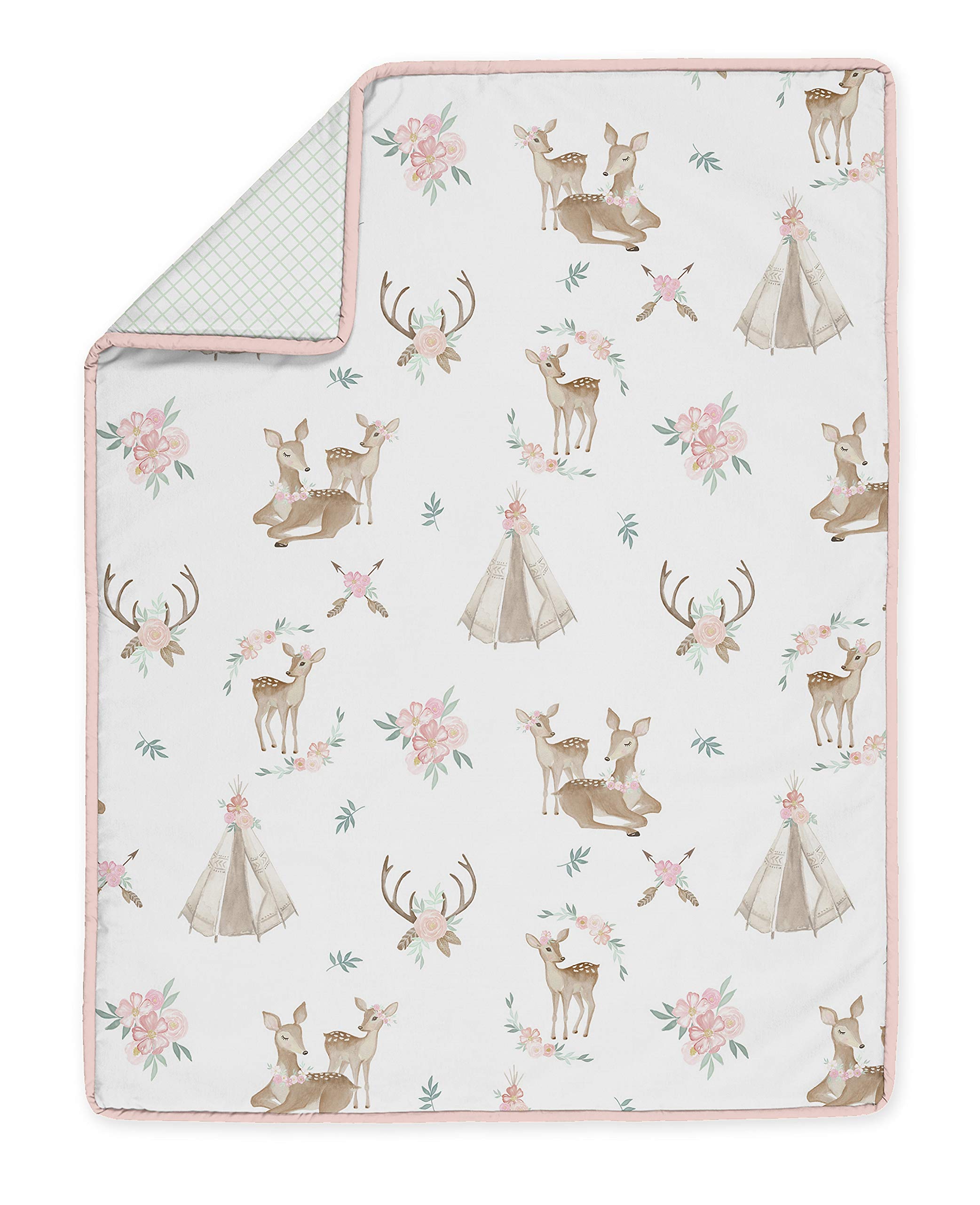 Foto 4 pulgar | Juego De Ropa De Cama Para Cuna Sweet Jojo Designs Blush Pink Woodland, 4 Piezas - Venta Internacional.